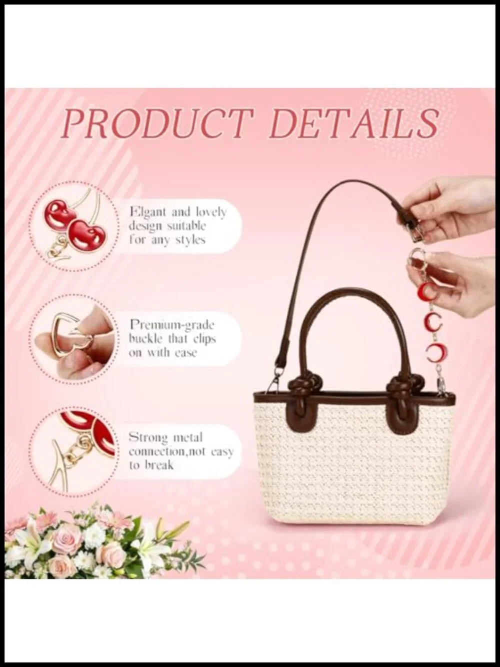 9 Pcs Bag Extender Chain Set Purse Keychain Charms Handbag Accessories